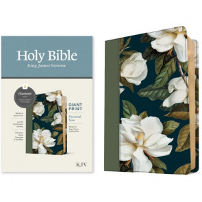 KJV Personal Size Giant Print Bible, Filament Enabled (LeatherLike, Magnolia Sage Green, Red Letter) - LeatherLike Magnolia Sage Green With ribbon marker(s)