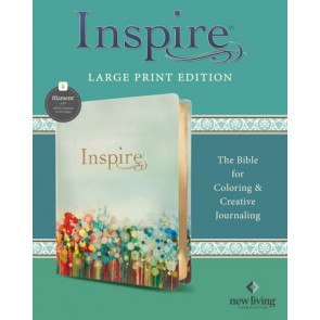 Inspire Bible Large Print NLT, Filament Enabled (LeatherLike, Floral Fields with Gold) - LeatherLike Floral Fields with Gold Imitation Leather With ribbon marker(s)