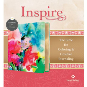Inspire PRAYER Bible NLT, Filament Enabled (LeatherLike, Joyful Colors with Gold Foil Accents) - Sewn Joyful Colors with Gold Foil Accents Imitation Leather With ribbon marker(s)
