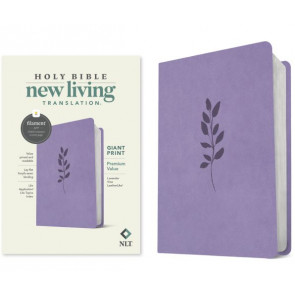 NLT Giant Print Premium Value Bible, Filament Enabled (LeatherLike, Lavender Vine) - LeatherLike Lavender Vine Imitation Leather