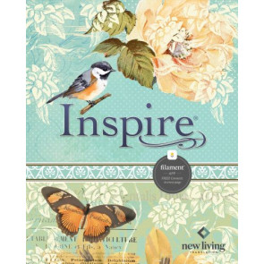 Inspire Bible NLT (Hardcover LeatherLike, Aquamarine, Filament Enabled) - Hardcover Aquamarine With ribbon marker(s) Wide margin