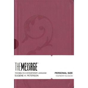 Message Personal Size (Leather-Look, Raspberry Blossom) - Imitation Leather Raspberry Blossom With ribbon marker(s)