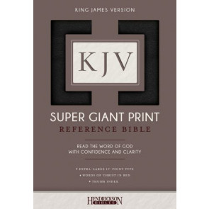 KJV Super Giant Print Reference Bible (Imitation Leather, Black, Indexed, Red Letter) - Sewn Imitation Leather With thumb index